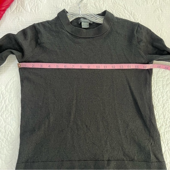 Club Monaco Sweater Women Medium Wool Black Minimalist T - Picture 5 of 7